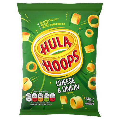 HULA HOOPS CHEESE & ONION 34G