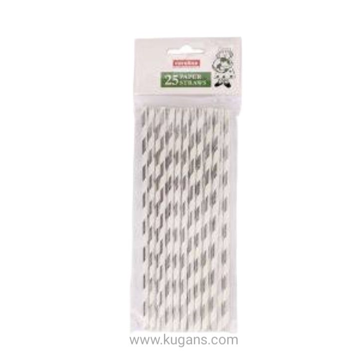 Caroline Paper Straws Silver25