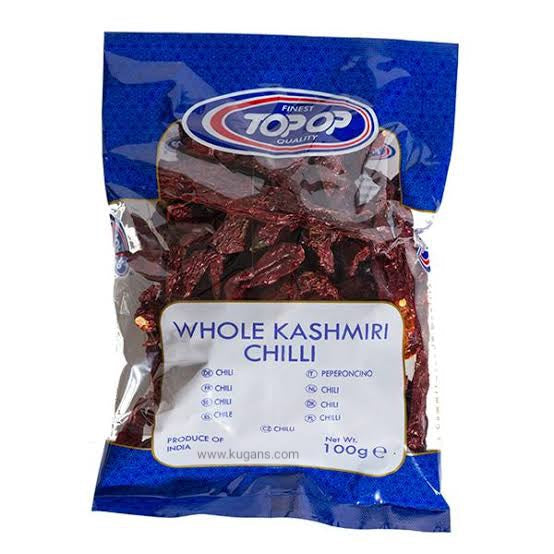 Buy cheap Top-op Chillies Whole Kashmiri 100g Online