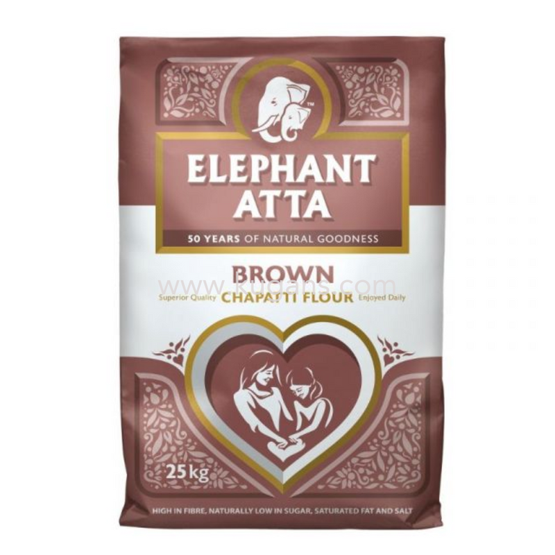 ELEPHANT ATTA BROWN 25KG
