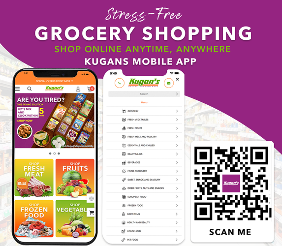 STRESS – FREE GROCERY SHOPPING – SHOP ONLINE ANYTIME, ANYWHERE WITH KUGANS MOBILE APP?