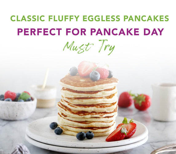 CLASSIC FLUFFY EGGLESS PANCAKES – PERFECT FOR PANCAKE DAY