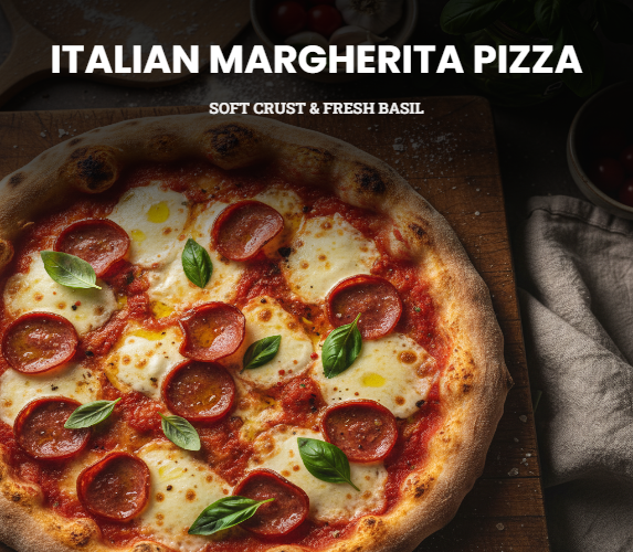 ITALIAN MARGHERITA PIZZA - SOFT CRUST & FRESH BASIL