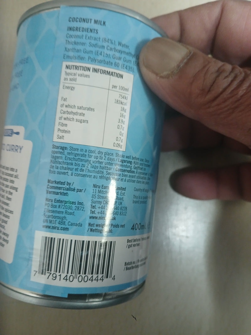 NIRU COCONUT MILK 400ML