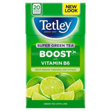 Buy cheap Tetley Super Green Tea Boost Lime Vitamin B6 20pcs Online