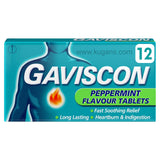 Buy cheap GAVISCON PEPPERMINT TABLET 12S Online