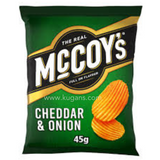Buy cheap Mccoys Cheddrar Onoin Crisp 45g Online