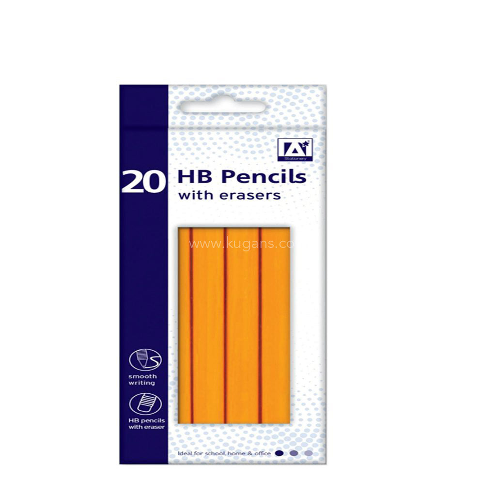 Buy cheap HB PENCILS WITH ERASERS 20PCS Online