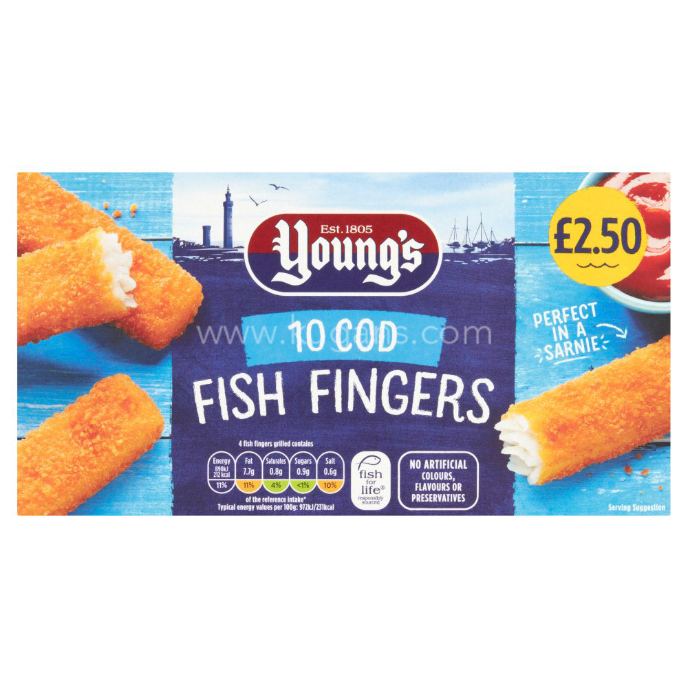 Youngs 10 Cod Fish Fingers Kugans