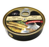 Buy cheap RIGA SPRATS GARLIC IN OIL 160G Online