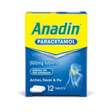 Buy cheap ANADIN PARACETAMOL TABLETS 12S Online